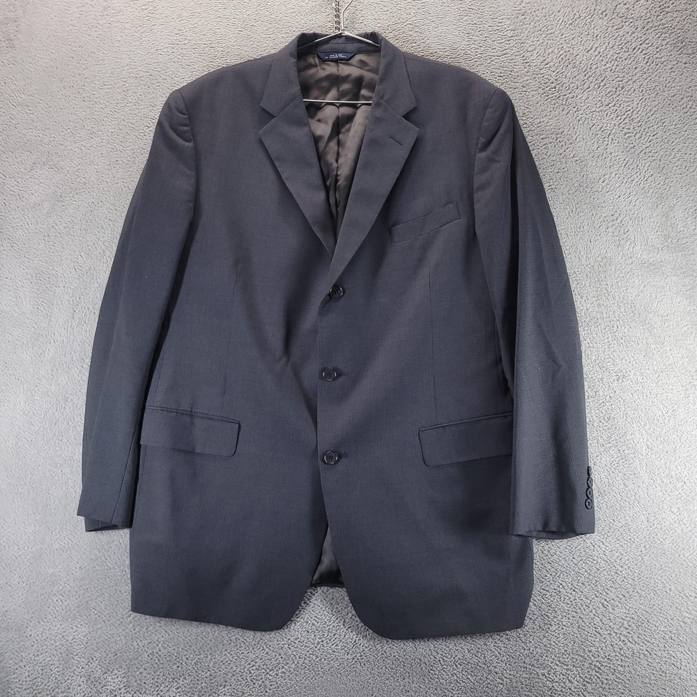 Brooks Brothers Suit Jacket Mens 44L Gray Wool Super 120s 3 Button Made In USA